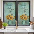 thumbnail image 3 of Sunflowers Window Privacy Film Laugh Live Love Retro Turquoise Background Decorative Glass Window Film UV Blocking Static Cling Non-Adhesive Sticker Covering for Home Door 17.7 x 39.3 inches, 3 of 8