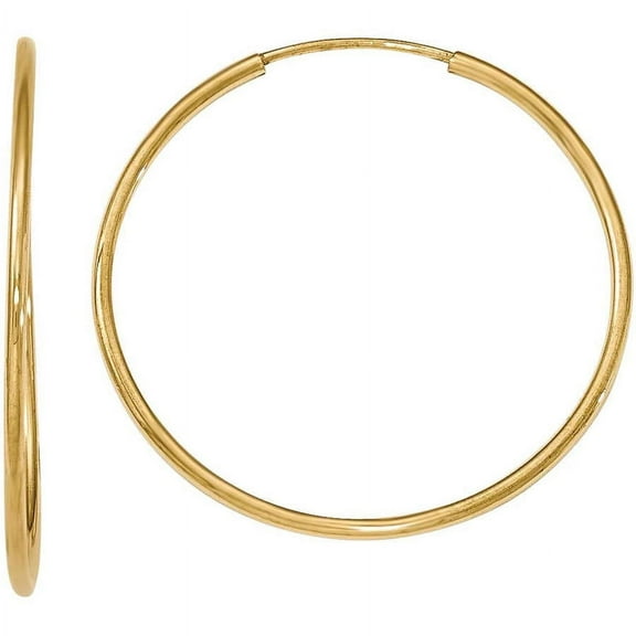 Primal Gold 10 Karat Yellow Gold Endless Tube Hoop Earrings