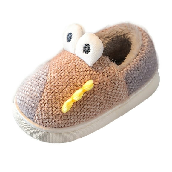 Otqutp Toddler Winter Slippers Kids Dinosaur Slippers Girls Boys Slippers Memory Foam Comfy House Slippers Bedroom Home Slippers Winter Warm Indoor Shoes(Gray,7-8 Years)