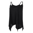 thumbnail image 4 of Las mujeres sexy correa de espagueti tops cuello en v plisada camisola negro 3xl Sunnimix tirante de espagueti sin mangas, 4 of 8