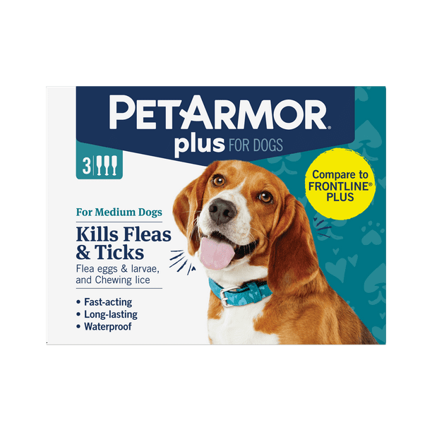 PETARMOR Plus for Medium Dogs 2344 lbs, Flea & Tick Prevention for