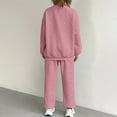 thumbnail image 3 of Aofany Sweatsuits for Women 2 Piece Fashion Solid Color Set Casual Crew-Neck Pullover Sweatshirts and Sweatpants Outfits, Gift for Women, 3 of 6