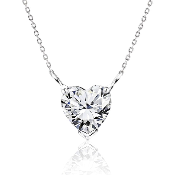 Collar con colgante de Moissanita JeenMata de 1 quilate Bañado En oro blanco de 18 K sobre plata
