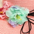 thumbnail image 4 of Sombreros de paja de verano con flores de fantasía para mujer y niña, sombrero de playa para el sol flexible con rosado Colcomx  Gorra Derby para mujer, 4 of 8
