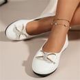 thumbnail image 4 of longantii Women's Casual Flat Loafers Breathable Perforated Round Toe Slip On Shoes with Bow Rhinestone Comfort Wedge Heel Dress Flats for Spring Summer Work, 4 of 5