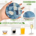 thumbnail image 2 of Yayeee 6 PCS Drink Coasters with Holder Set Woven Absorbent Round Tabletop Hot Pad, Blue Pattern, 2 of 7