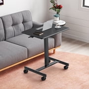 EDX Small Standing Desk, Mobile Portable Rolling Desk with Lockable Wheels & Adjustable Height, for Home Office, Black