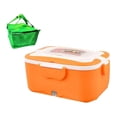 thumbnail image 2 of Abbracc Car Lunch Box with Fork Spoon & Thermal Bag Heated Lunch Container Heating Lunch 12V Orange, 2 of 9