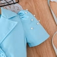thumbnail image 6 of Kiijoy Toddler Girls Short Sleeve Lapel Dress Solid Color Elegant Suit Dress with Belt, 6 of 6