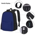 thumbnail image 3 of Pofeuu Navy Blue Print Backpack Travel Backpacks With Lunch Bag Pencil Bag Set 3 pcs Set Cartoon Backpack, 3 of 7