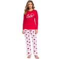 thumbnail image 4 of BEOEOSY Women's Soft Long Sleeve Pajamas Set Print Sleepwear Top and Pants Cute Pjs Lounge Sets Red & Heart XX-Large, 4 of 8