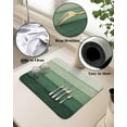 thumbnail image 5 of Green Dish Drying Mat for Kitchen Counter, Super Absorbent Quick Dry Coffee Bar Mat Pad Thin Diatomaceous Sink Mat Non Slip Dish Drainer Mat 23.5x15.5 Farmhouse Geometric Gradient Wood Stripe Retro, 5 of 6