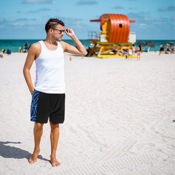 FONWILYO 1 Pair Mens Bathing Suits Casual Swimming Trunks for Men Black XXL