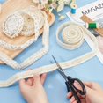 thumbnail image 2 of HLONK 3pcs 3 Styles Polyester Braided Lace Ribbon  With Plastic Imitation Pearl Accessories  For DIY Garment Accessories  White  5/8~3/4 Inch(16~20mm), 2 of 6