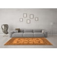 thumbnail image 3 of Ahgly Company Indoor Round Oriental Orange Industrial Area Rugs, 5' Round, 3 of 4