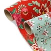 The Pioneer Woman Christmas Wrapping Paper, Double Roll, 30in 45 Sqft, Florals