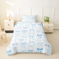 thumbnail image 2 of spefrowx Coquette Multi Bow Print Twin Duvet Cover for Girls, Blue Heart Star Twin Bedding, Stars Reversible, 2pcs, 1 Duvet Cover and 1 Pillowcase, 2 of 6