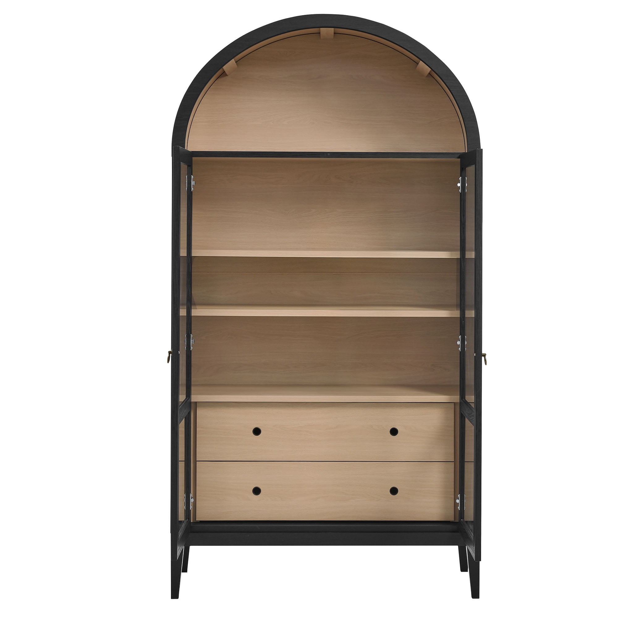 Nolan Storage Display Cabinet in Black Oak