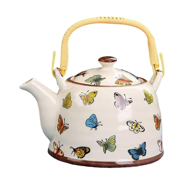 Té de cerámica con filtro de 900 ml de floración tradicional y fabricante de té de para la cocina del restaurante para el hogar del hotel mariposa