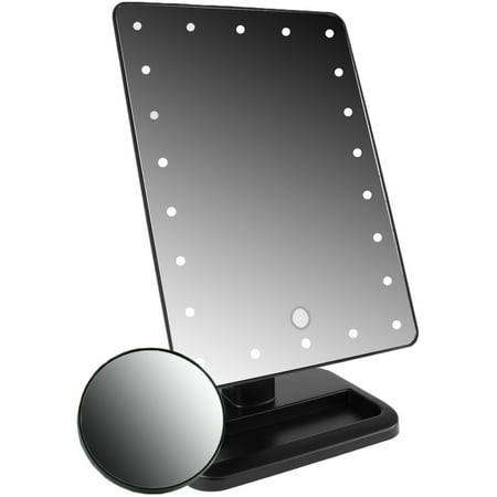 Led Large Lighted Makeup Mirror With Removable 10x Spot Magnifier Led Large Lighted Makeup Mirror With