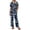 Navy/ Blue Leaf, variant on Ekouaer Women Pajamas Set Short Sleeve Button Down Sleepwear Soft Pjs Loungewear Pants Set Navy Tropics Small