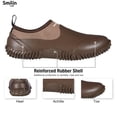 thumbnail image 3 of SMILIN Waterproof Rain Garden Boots, Anti-Slip Rubber Ankle Rain Boots for Men & Women, Brown, Size 14.5 Women/13 Men, 3 of 6
