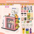 thumbnail image 3 of UUSUOO 46PCS Cash Register Playset for Kids,Cashier Register Toy,Kids Pretend Play Cash Register Toy with Scanner,Coffee Machine,Credit Cards,Play Food & Money,Christmas Toys for Kids 3-6,Pink, 3 of 8