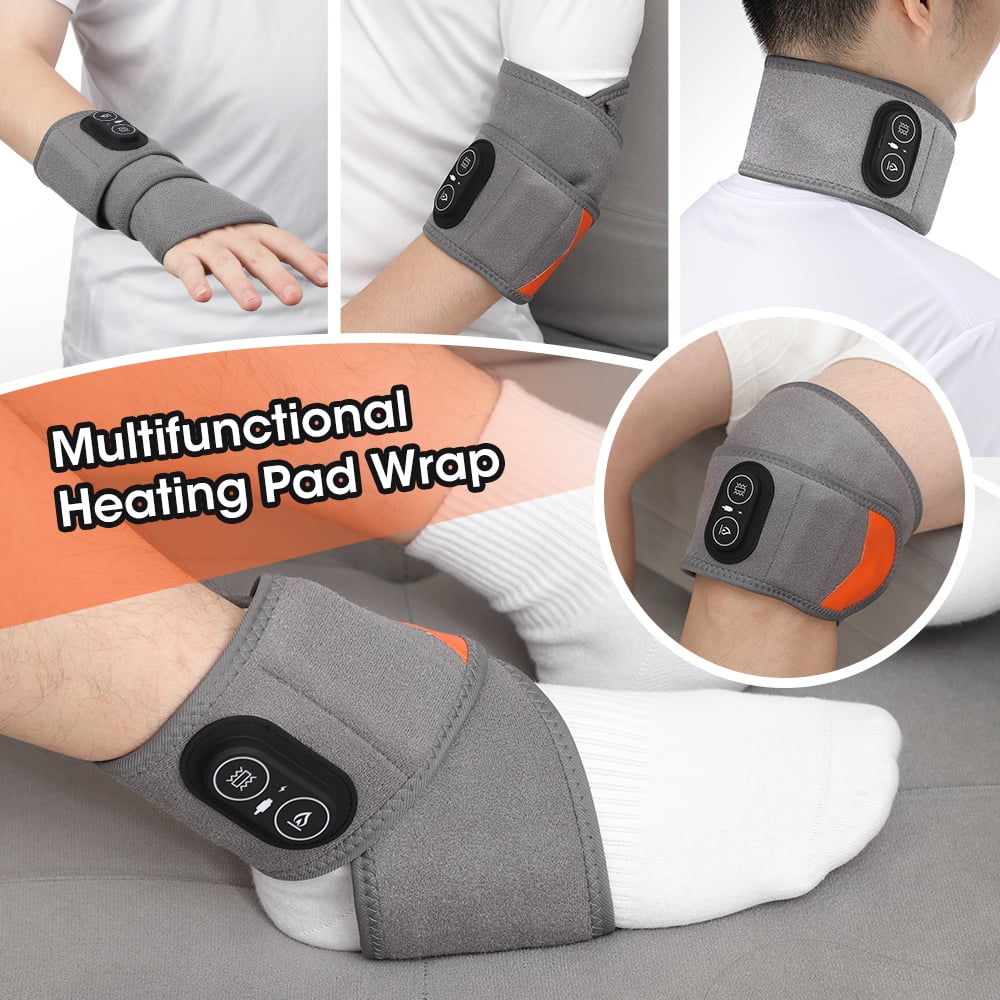 Cordless Heated Wrist Massager with Red Light (660/850nm), 3 Heat Levels & 3 Vibration Modes, Rechargeable Wrist Hand Heating Pad with 3000mAh for Wrist Hand Arm