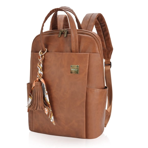 Mochila para portátil Kamlui para mujer de 15.6 pulgadas, color marrón