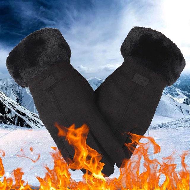 Women Winter Touchscreen Gloves for Cold Weather, Chenille Warm Cable Knit Elastic Cuff Texting Thermal Gloves for Driving