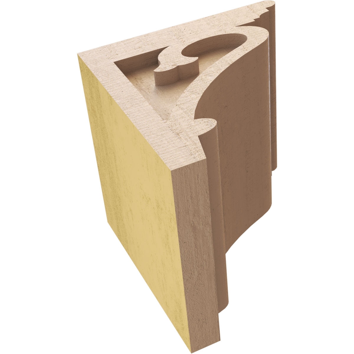7"W x 7"D x 7"H Wide Mayflower Rough Cedar Woodgrain TimberThane Corbel, Primed Tan