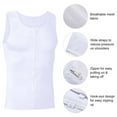 thumbnail image 5 of BLTIBY Mens Shapewear Tank Top Undershirt Slimming Body Shaper Tummy Control Vest Gynecomastia with Zipper White XXL, 5 of 6