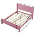 thumbnail image 4 of Queen Size Wood Bed Frame,Wood Platform Bed with Headboard,Solid Wood Legs, Mattress Foundation with 10 Wooden Slats,No Box Spring Needed,Pink, 4 of 6