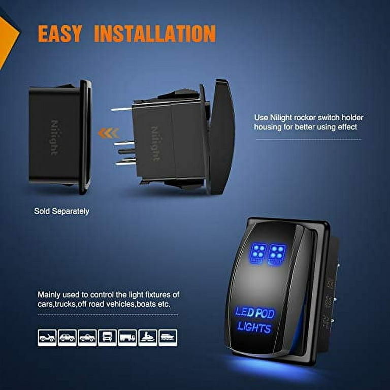 Nilight Led Pod Lights Rocker Switch Led Light Bar Switch