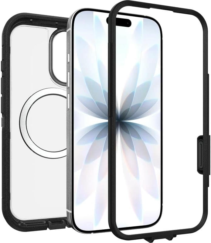 OtterBox iPhone 17 (Only) Bundle: Defender Series XT Case & Screen Protector - Dark Side (Clear/Black) - Snaps on MagSafe - Tough - Rugged & Durable - Non-Retail Packaging