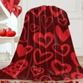 thumbnail image 5 of 29.53" x 39.37" Valentine's Day Gift Red Heart Throw Blanket - Super Soft Fluffy Fleece Blanket, Cute Valentines Decor for Bedroom, Living Room Sofa Blanket, 5 of 6