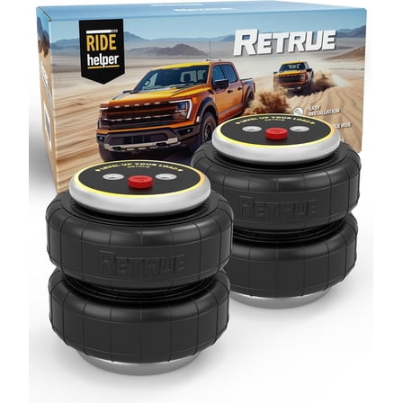 RETRUE 2PCS Universal Air bags Air Suspension Spring, 5000 Lbs of Load Leveling Capacity with Air Fitting and Bolts, Airbag for Ford F150 F250 F350 Chevy Silverado GMC Sierra Dodge Ram Toyota etc