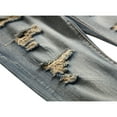 thumbnail image 4 of Fgnfyis Mens Stretch Slim Fit Jeans Ripped Distressed Straight Leg Denim Pants Stretch Motorcycle Jeans Trousers Mens Pants Light Gray 40, 4 of 5