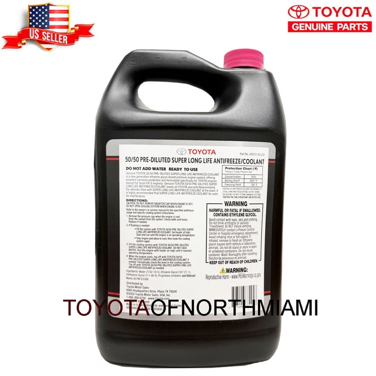 Toyota, Coolant Antifreeze, 1 gal, Pink, 50/50 Prediluted