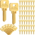 thumbnail image 1 of 50 Pcs Do Not Duplicate Key Blanks Metal Key Replacements House Key Blank Door Lock Replacement Parts(Gold,Kw1), 1 of 5