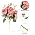 thumbnail image 4 of Uxcell 7 Ramas 21 Cabezas Rosa Artificial de Seda Mini con Tallo para Decoración, Rosa Coral 2 Paquete, 4 of 6