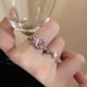 thumbnail image 4 of Anillo abierto para mujer, diseño de nicho de amor con lazo, anillo de dedo índice de alta calidad, anillo de estilo simple y frío, 4 of 5
