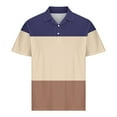 thumbnail image 5 of ZCFZJW Men's Polo Shirts 2024 Short Sleeve Casual 1/4 Button up Polo T Shirt Color Block Slim Fit Golf Shirts Trendy Athletic Workout T-Shirts Tops Khaki XL, 5 of 5