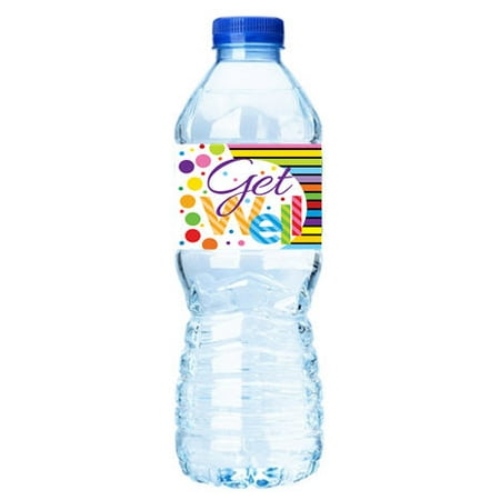 

Get Well-Stripes&Polka Dots-Water Bottle Labels-12pack