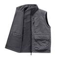 thumbnail image 3 of LOVZFMLL Jackets for Men's Thin Workwear Solid Color Stand Collar Sleeveless Jacket Tank, 3 of 5