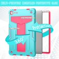 thumbnail image 3 of SaniMore Case for Lenovo Tab M10 Plus 3rd Gen 10.6 inch 2022 TB-125F/128F, Shockproof Silicone Backplane Rugged PCRotating Stand Pen Holder Anti-drop Heavy Duty Protective Cover, Mint+Rose, 3 of 5