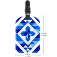 thumbnail image 6 of Square 2Pack PU Leather Blue and White Geometry Cruise Luggage Tag with Privacy Cover and Name ID Tag for Travel Handbags Backpacks Luggage Tags, 6 of 6