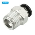 thumbnail image 3 of Uxcell 2 Pcs 1/4 Inch OD Tube to 1/4 Inch NPT Male Thread Push to Connect Air Fittings, 3 of 6