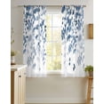 thumbnail image 4 of Blue Leaves Sheer Curtains 54 Inch Length 2 Panels Set for Living Room/Bedroom, Summer Botanical Kitchen Curtains with Grommet Semi-Sheer Curtains Drapes Voile Window Treatments 42"x54"x2, 4 of 7