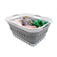 thumbnail image 5 of SAMMART Cesta plegable de plástico para la colada de 42 L (11 galones) – Contenedor/organizador de almacenamiento plegable – Cesta/cesta para ahorrar espacio (1, blanco/gris), 5 of 5